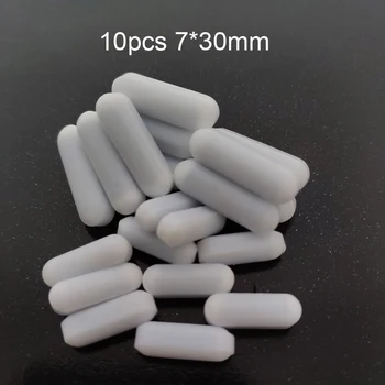 

Free shipping C8x30mm 10pcs PTFE Magnetic Stirrer Mixer Stir Bars PTFE Stirring Bars white Teflon Spin Bars Without Pivot Ring