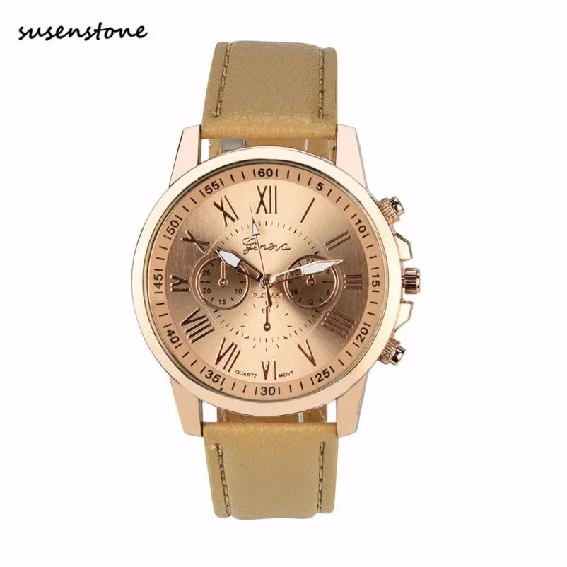 

Susenstone Luxury Brand Women Watch 2018 Fashion Roman Numerals PU Leather Watches Women Quartz Wrist Watch Relogio Feminino 30