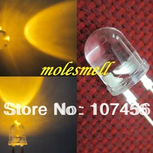 20 штук 0.5 Вт 10 мм 250000mcd светодиодные лампы-Ультра-яркий желтый светодиоды DIY 10 мм светло-светодиод