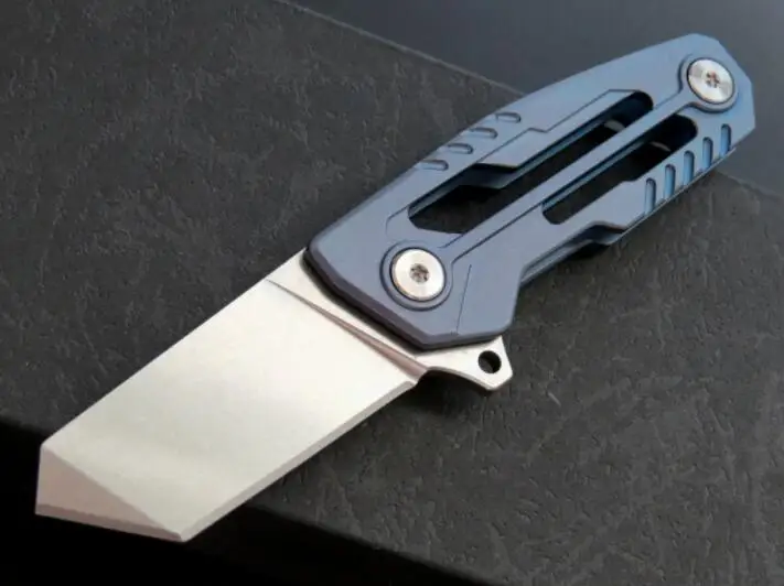 blue Мини нож EF61 60HRC шарикоподшипник титановая рукоятка карманный нож брелок складной Подарочный нож для человека 1 шт - Цвет: blue