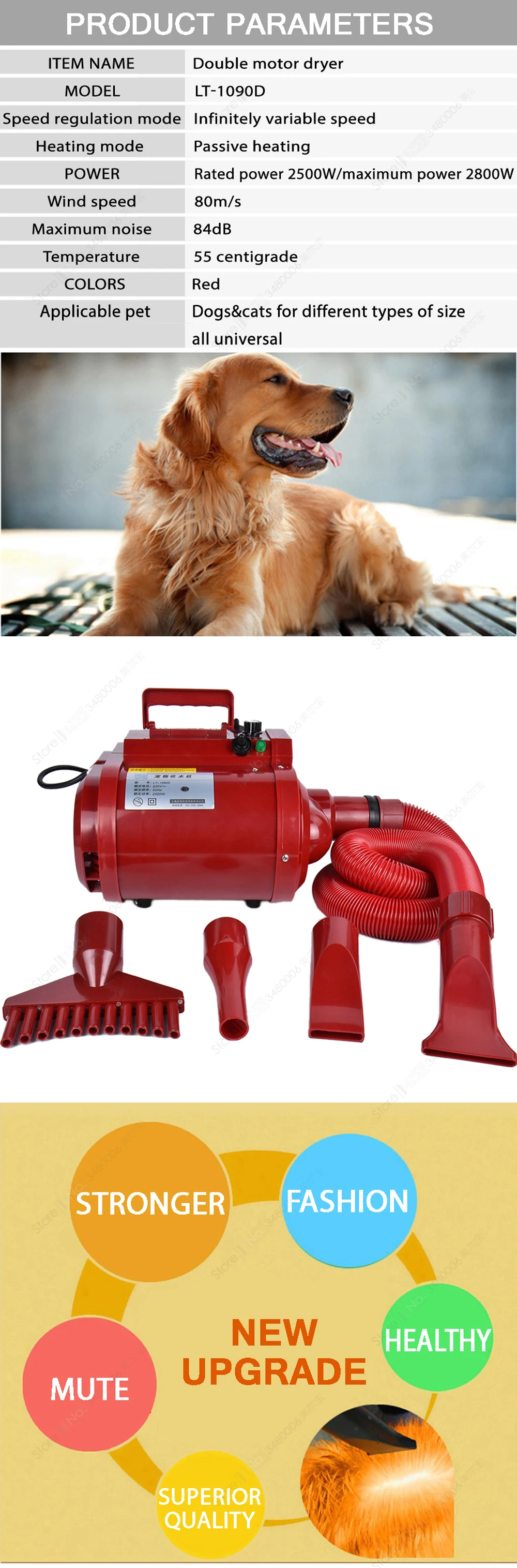 Бренд фен для домашних питомцев собака/кошка сушилка для груминга/воздуходувка двойной мотор ветровая машина ПЭТ одежда сушилка 100-240 В/2500 Вт