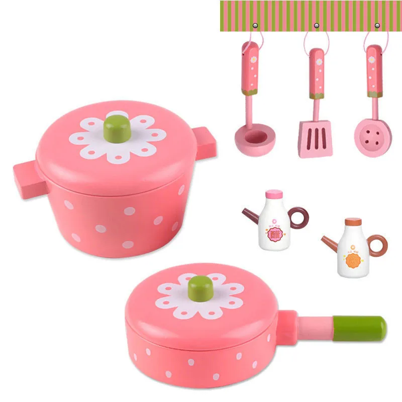 Children Wooden cooking set kitchen toy cooking toy for children gifts