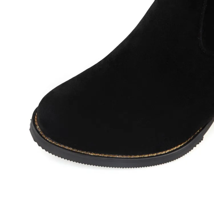 Г. большой размер женские сапоги до колена пикантные туфли на высоком на тонком каблуке весенне-осенняя обувь с круглым носком ботинки на платформе с закругленным носком и тонкой подошвой 8155 A