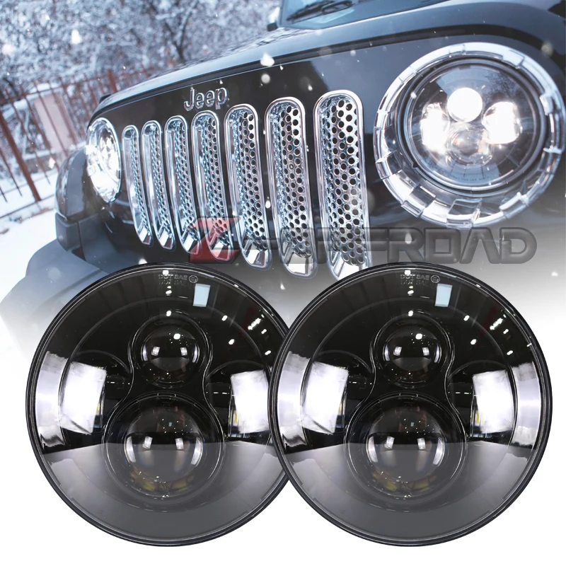 

For Lada Niva 4x4 7inch 40W Round LED offroad driving Hi/Lo beam Headlight car projector for Jeep Wrangler JK CJ