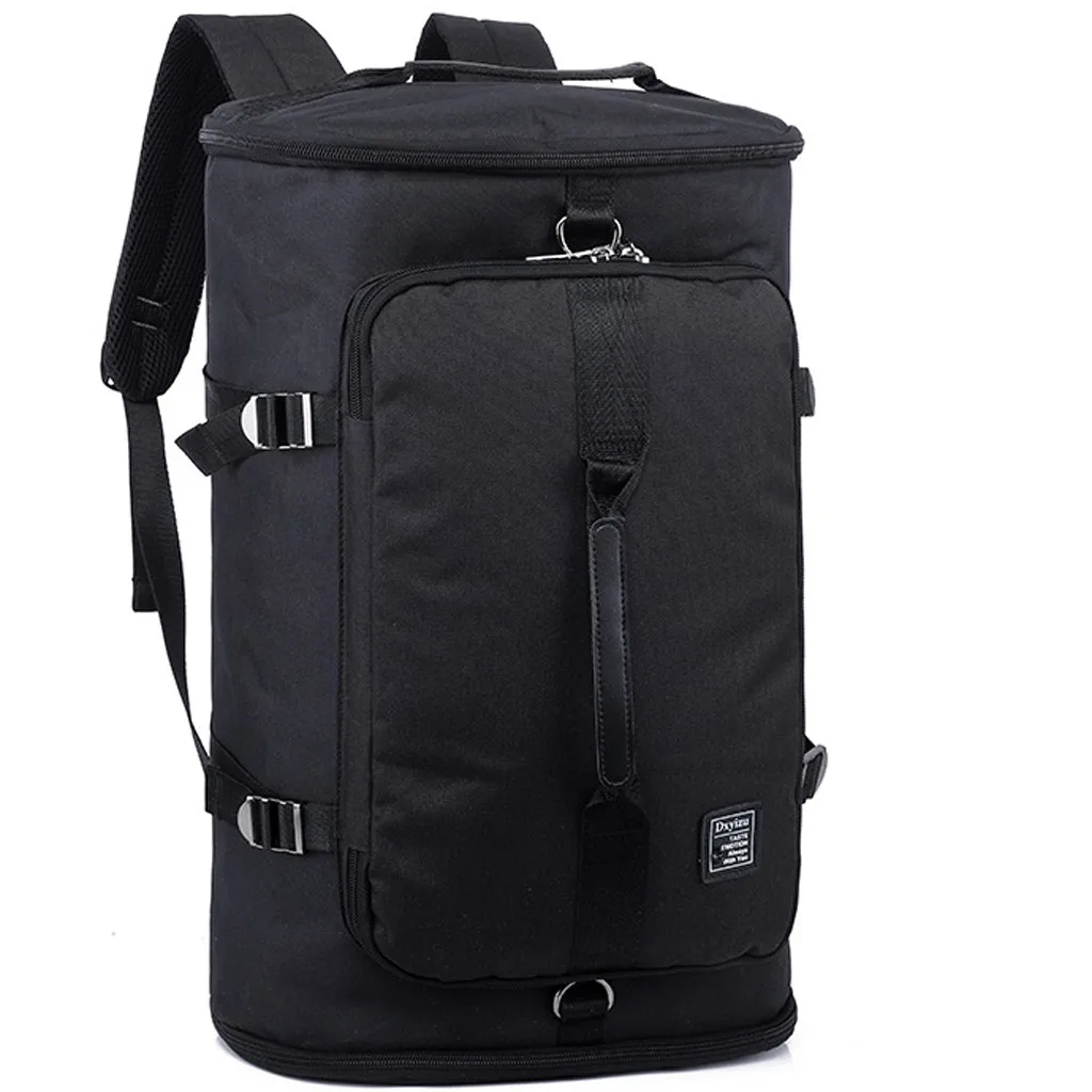 Aelicy мужские рюкзаки большой емкости цилиндрической формы, холщовые сумки для багажа на плечо, сумки для путешествий, водонепроницаемые одноцветные дорожные рюкзаки 606