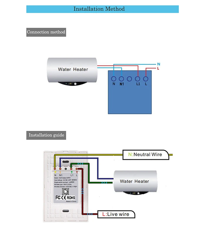 Wifi Inteligente Aquecedor de Água Interruptor de Interruptores de Controle Remoto de Voz Padrão dos Eua Touch Panel Temporizador de Trabalho ao ar Livre Alexa Google Casa 7 Cheap Interr.