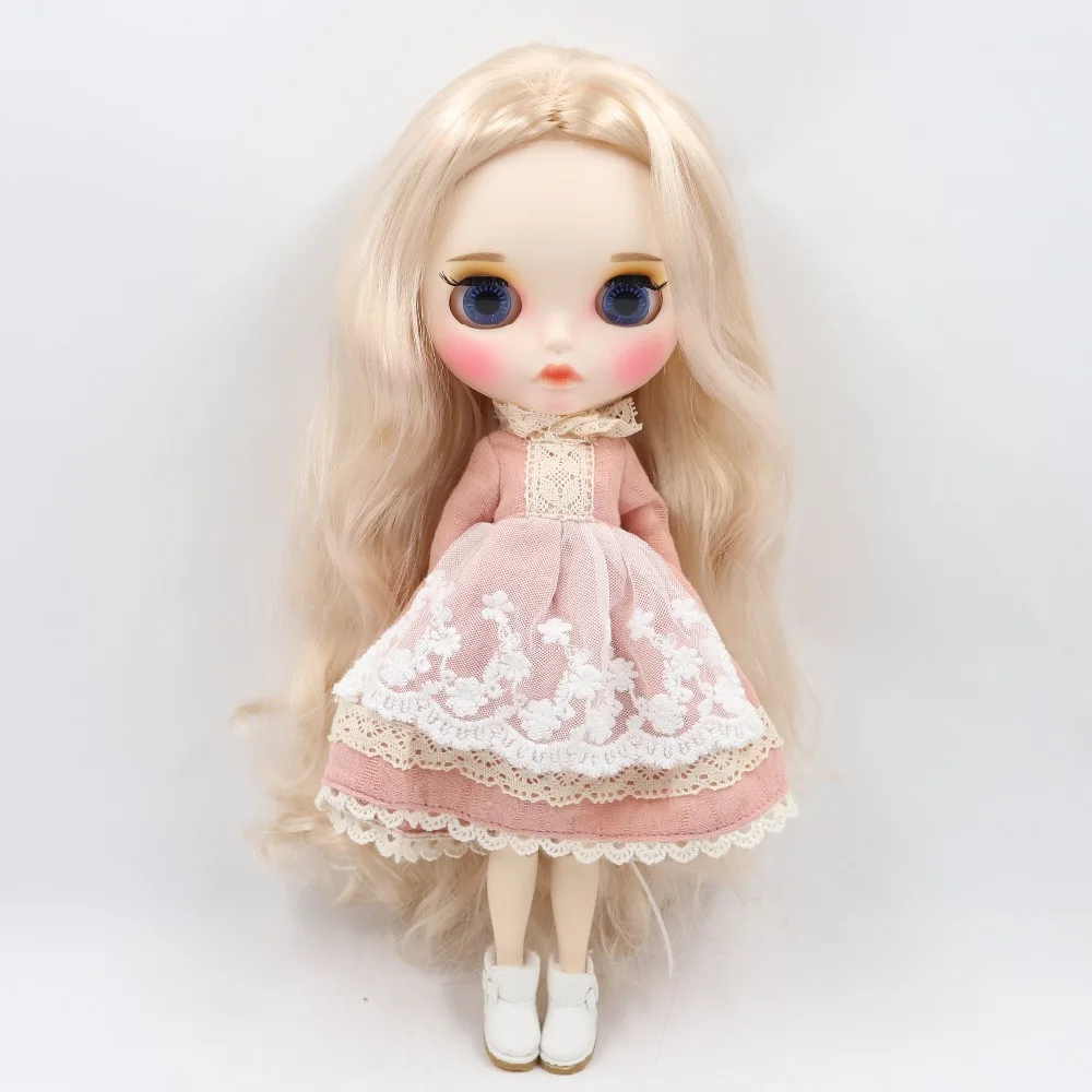 Kinsley – Premium Custom Neo Blythe Doll with Pink Hair, White Skin & Matte Pouty Face 1