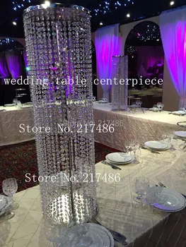 

crystal mental flower stand pillar table centerpiececs for wedding party decoration