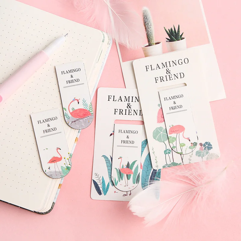 1 шт. милые Фламинго закладки для книг новинка магнитные закладки для книг Kawaii закладки для книг для детей Подарки для девочек школьные
