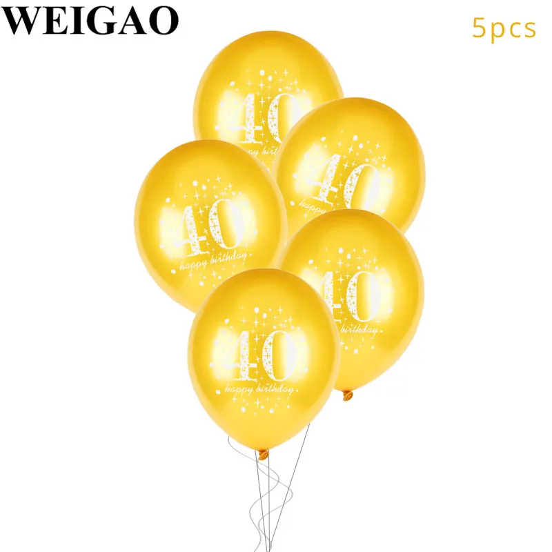 WEIGAO 30/40/50/60th латексные шары для взрослых Декор ко дню рождения конфетти воздушные шары Юбилей День рождения украшения 30 лет воздушные шары - Цвет: 40 gold