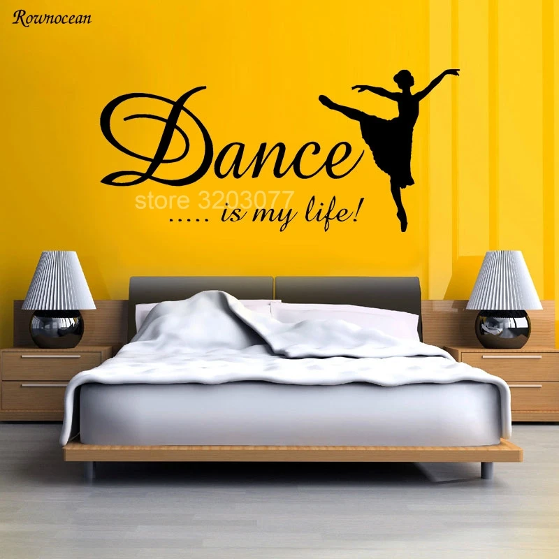 

CHILDRENS GIRLS BEDROOM NURSERY DANCE WALL ART STICKER QUOTE DECAL BALLERINA Z212