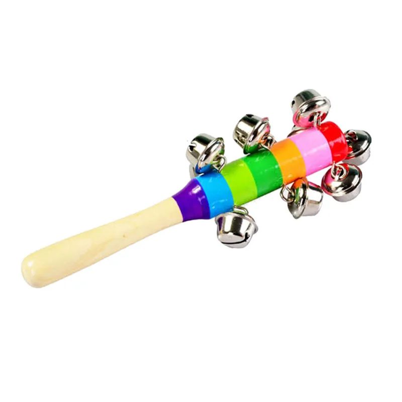 Красочный Деревянный колокольчик 10 перкуссионных струн колокольчики, звон Orff инструменты детские погремушки безопасный свисток-язычок для детского звука