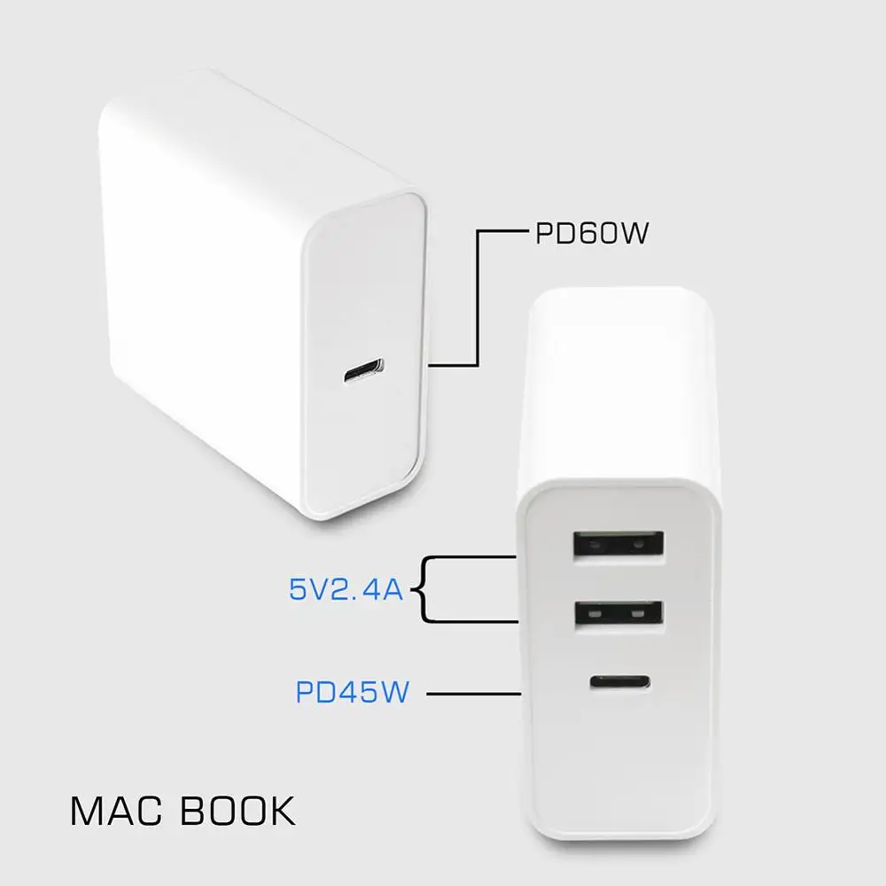 60 Вт PD type C USB быстрое зарядное устройство для MacBook Pro samsung Galaxy Note 9/S9 ноутбук адаптер питания быстрая зарядка 3,0 зарядное устройство для путешествий