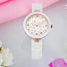 Marque KEZZI 30 m La Vie Imperméable À L’eau Réel Céramique Bracelet Rivets Diamants L’astronomie Satellite Femelle Poignet montres De Luxe Quartz Montre