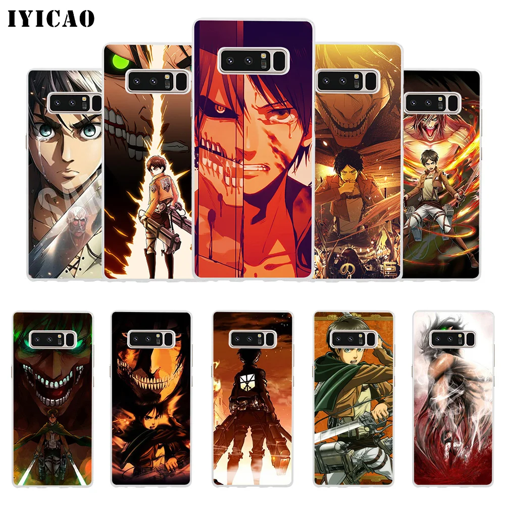IYICAO Eren Jaeger Attack on Titan Мягкий силиконовый чехол для телефона samsung A5 A6 Plus A7 A8 A9 J3 J5 J7 Note 8
