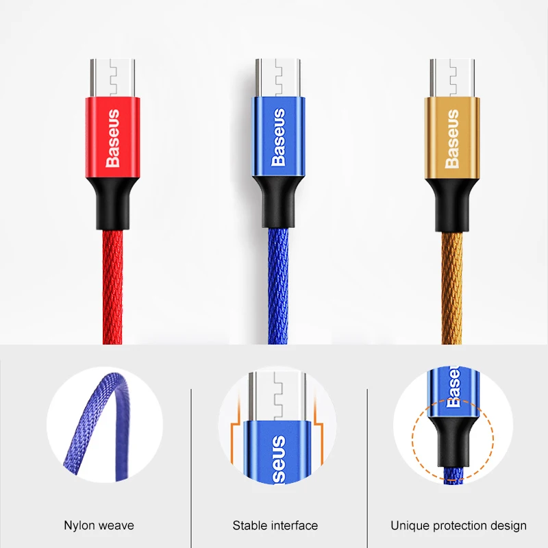 Baseus المصغّر usb كابل سريع شحن كابل بيانات كابل شاحن سلك Microusb كابل الشاحن لسامسونج Xiaomi Redmi شاحن هاتف محمول يعمل بنظام تشغيل أندرويد Baseus المصغّر usb كابل سريع شحن كابل بيانات كابل شاحن سلك Microusb كابل الشاحن لسامسونج Xiaomi Redmi شاحن هاتف محمول يعمل بنظام تشغيل أندرويد