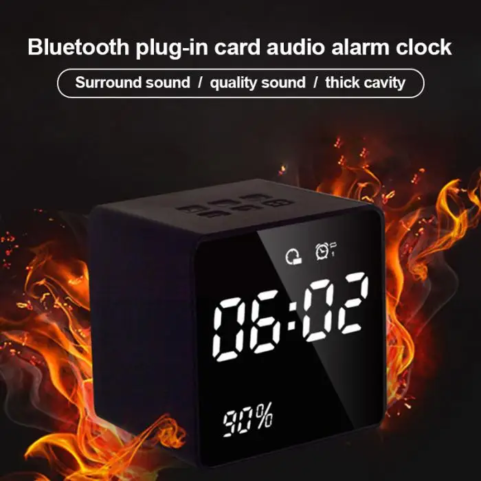 High LED Screen Alarm Clock Radio Power Display Digital Clock Bluetooth Speakers LG66