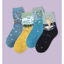 Новое поступление, забавные Женские Короткие Носки с рисунком Ван Гога, Дышащие Носки с рисунком, японский стиль, Мультяшные носки по индивидуальному заказу