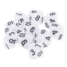 10pcs 10 Sided Dice D10 Polyhedral Dice for Dungeons and Dragons Games White 10pcs 10 Sided Dice D10 Polyhedral Dice for Dungeons and Dragons Games White