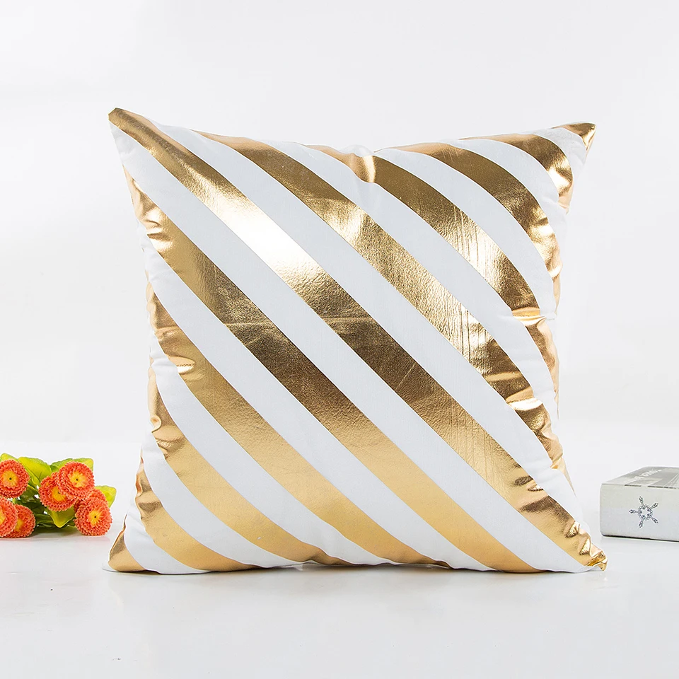 Yoyihome Золотая бронзовая Подушка Чехол s класса люкс с геометрическим принтом ананас подушка из хлопка с эффектом памяти Чехол Белый Спальня для дома или офиса, декоративные