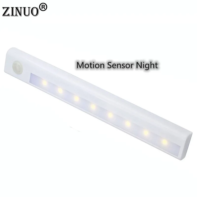 

ZINUO Motion Sensor Night Light 8-LED Battery White Portable Wireless Operated Cabinet lamp for Closet Bedroom