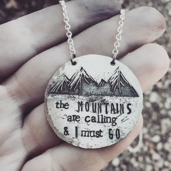 

SanLan the mountains are calling i must go mountain necklace