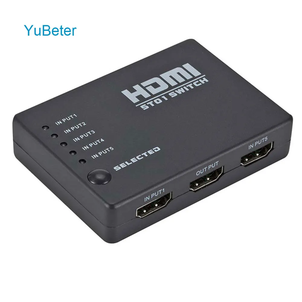 YuBeter 1080 P HDMI видеоразветвитель HDMI разделитель, сплиттер для PS3 HDTV DVD HD DVR с ИК-пульта дистанционного управления 3/5 Порты и разъёмы дополнительно