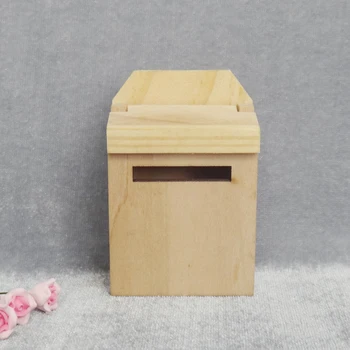 

6pcs/lot Mini Wood Small Mailbox Dollhouse Miniatures 1:12 Accessories Doll House Wooden Mailbox And Sticker DIY Doll Furniture