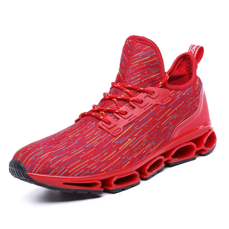 JINBEILEE New Flying Woven Breathable Lightweight Walking Shoes Cushioning Rubber Knife Front Sports Casual Men's Shoes