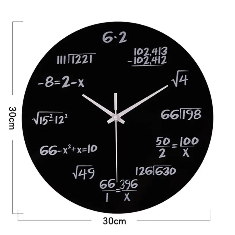 Современные креативные тихие математические уравнения, политехнические цифровые настенные часы, Прямая поставка j18 30