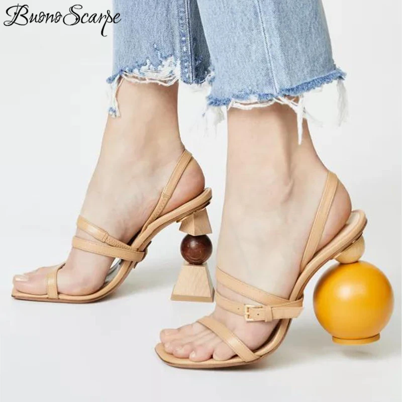 

Women Gladiator Sandals Summer Formal Dress Heels Pumps Yellow Ball Block High Heels Sandalias Femme Ladies Valentine Shoes