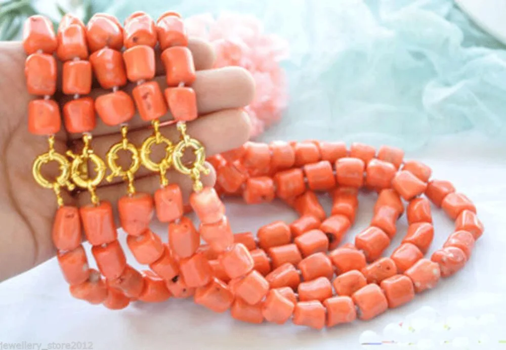 

Free Shipping Hot sale new Style >>>>>wholesale 18" 16mm original baroque cylinder pink coral necklace 5pcs