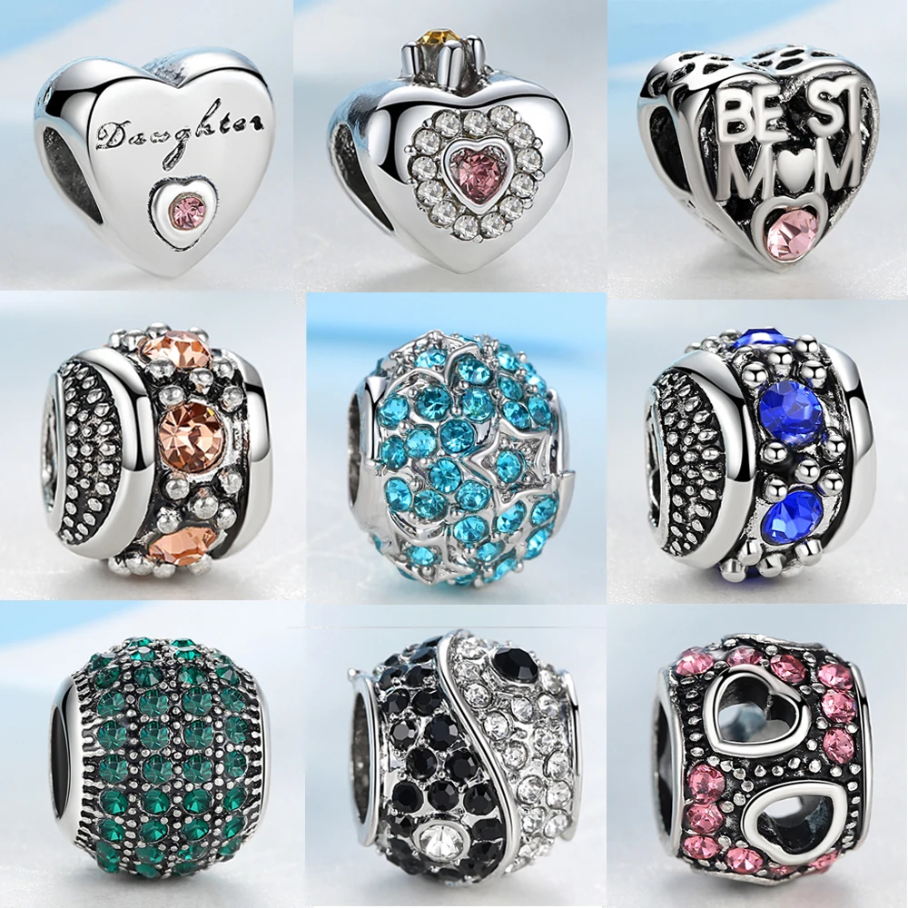 NBSAMENG DIY Color Crystal Bead Original Charms Beads Fit Pandora