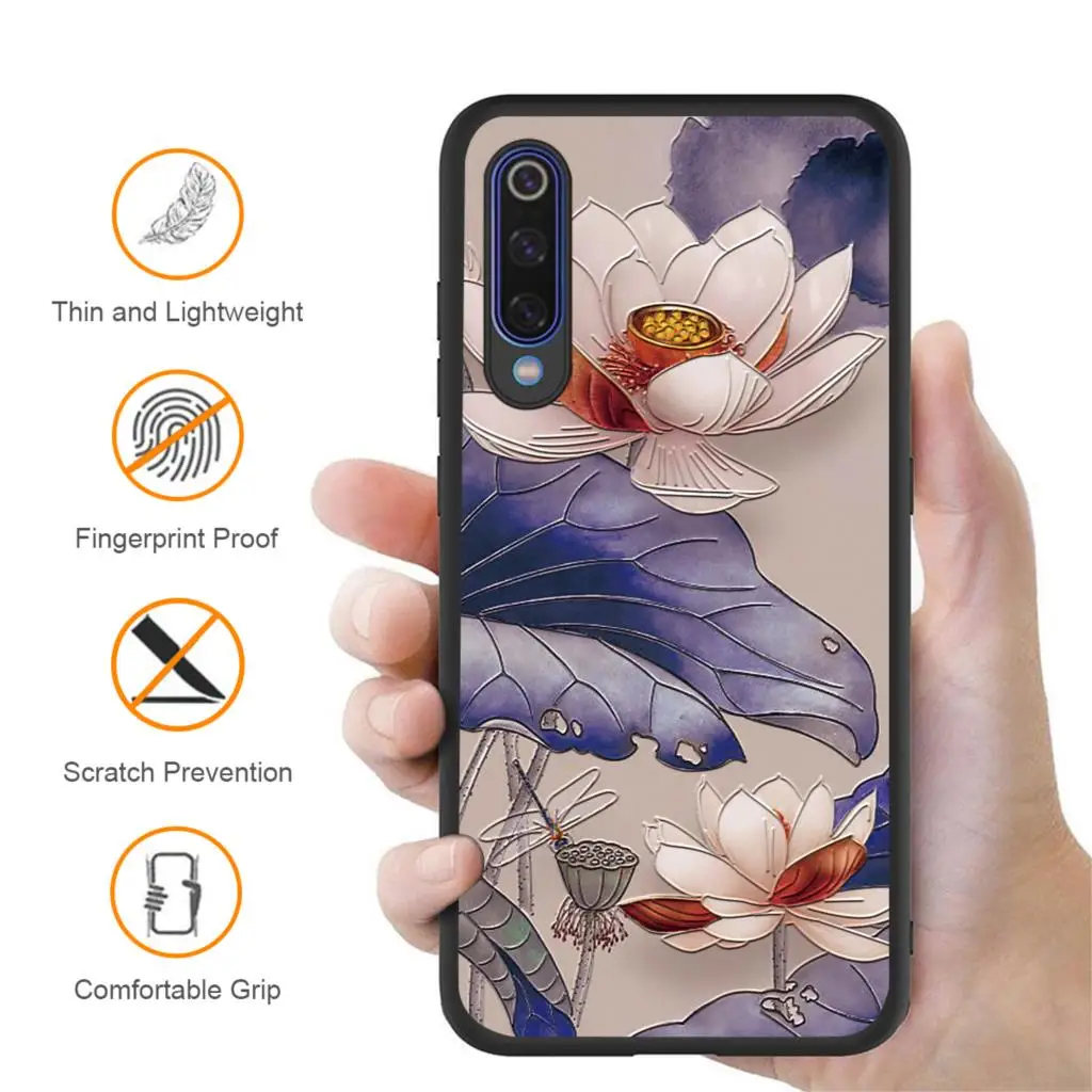 Рельефный рельефный чехол из ТПУ с цветочным рисунком для Xiaomi Mi A3 8 A1 A2 Lite 6X F1 Redmi K20