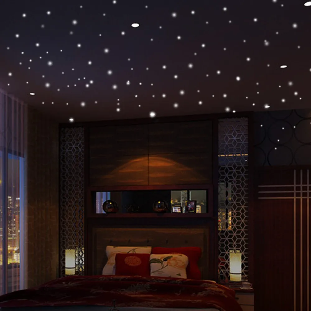 

407pcs Glow in the Round Dot Dark Star Stickers Luminous Vinyl Wall Stickers Like Star In The Night Romantic