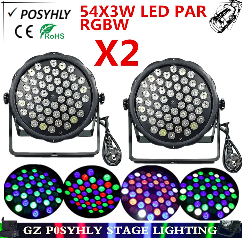 2 шт./54X3W плоский led Par свет R12 G18 B18 W6 PAR DMX512 Дискотека Профессиональный DJ