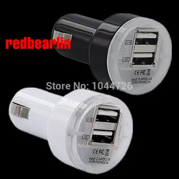 

redbearlin 100pcs/lot dual USB Car Charger Universal Charger For iPhone 4 4S 5 5G 5c 5s iPod Nano For Samsung HTC