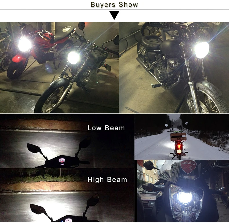 FISHBERG H4 LED Motorcycle Headlight 18W Hi/Lo Beam 6000K 1800LM High/Low Conversion Kit PH7 PH11 Motorcycle LED Headlamp