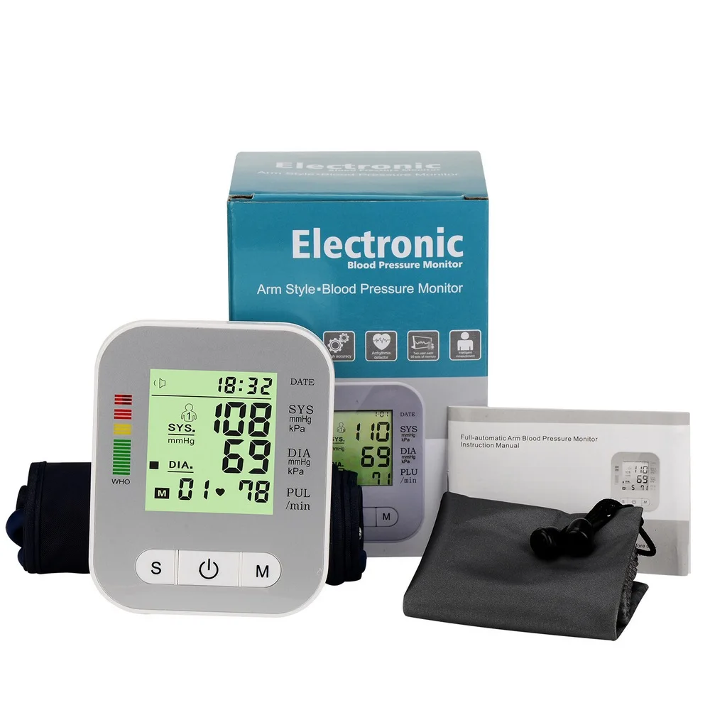 Цифровой монитор артериального давления руки Автоматический манометр измеритель давления BP Сфигмоманометр тонометр для измерения артериального давления