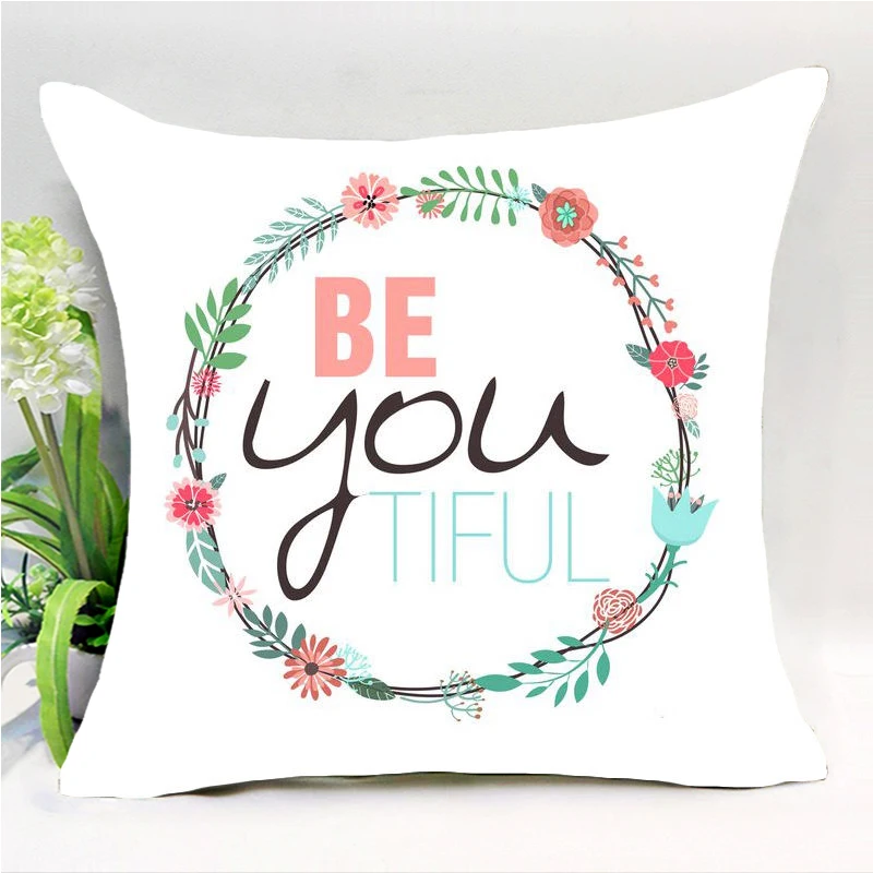 Comwarm Polyester Quadrate Comfortable Pillow Covers Character Cozy Letters Pattern Case Bedroom Home Textiles 43*43cm | Дом и сад