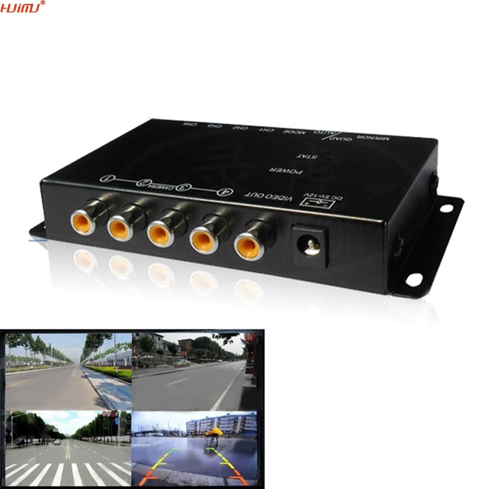 car 4 Way Composite RCA Video Splitter Distribution support car rear