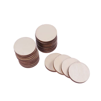 

100pcs Craft Wood Round Wooden Pieces DIY Craft Wood Piece for Art Crafts Project