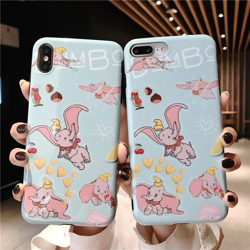 Мультяшный чехол Disneys Dumbo для iPhone X XS 8 7 6 S Plus XR Max Fly Elephant Мягкий ТПУ глянцевый