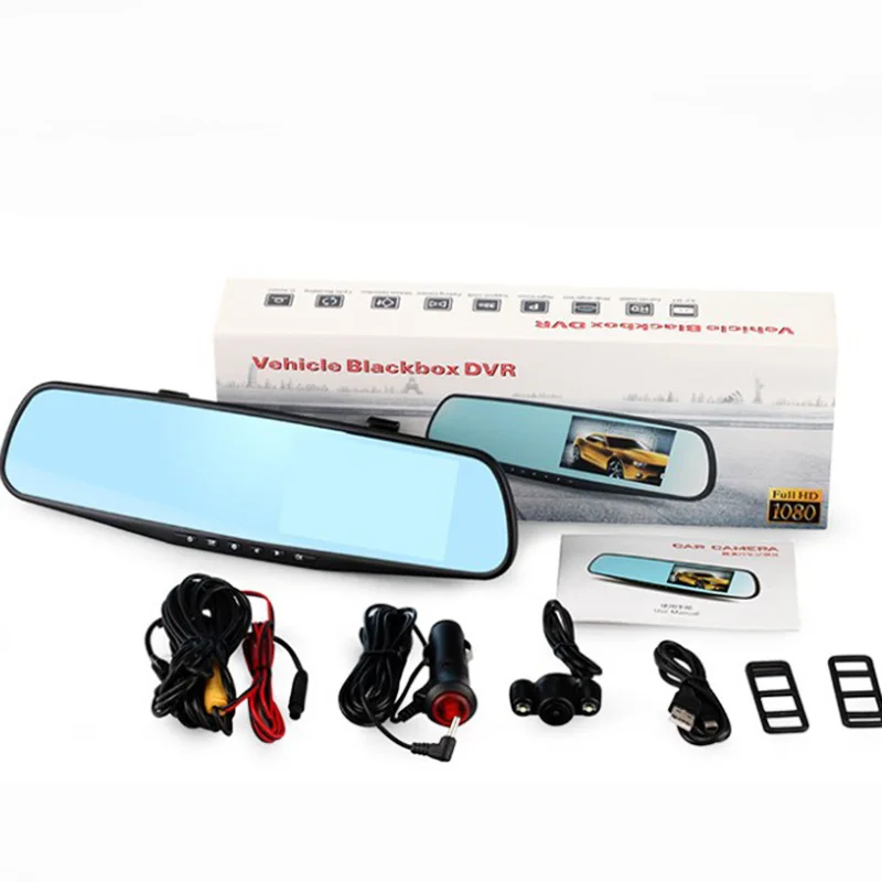 

Samezone 4.3 inch Car DVR Mirror Car Dvr Camera Rear View Mirror Digital Video Recorder Dual Lens HD 1080P Auto Dash Cam
