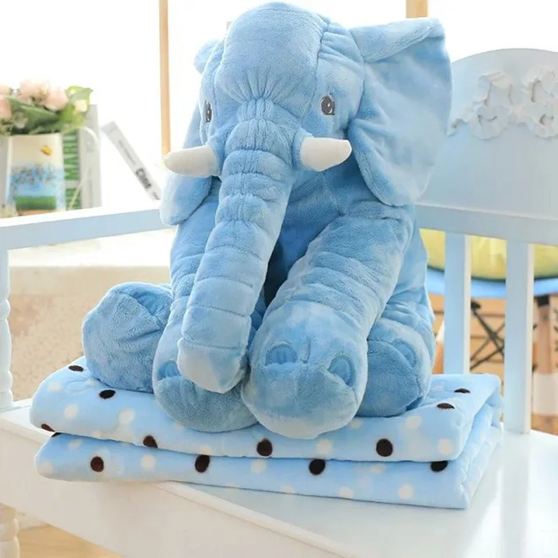10sets/lot Pillow Blanket Set Elephant Plush Blanket Animal Stuffed