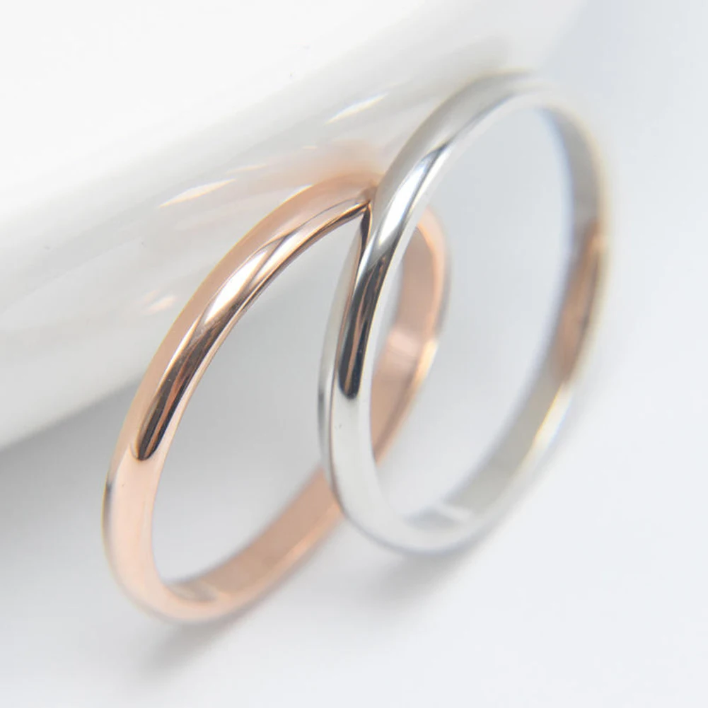 Fashion Women Men Titanium Steel Wedding Band Tail Ring Couple Finger Jewelry