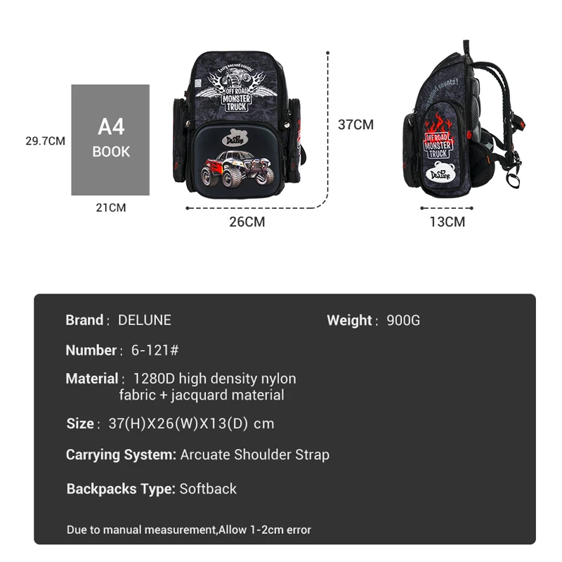 Delune 2020 3D Car Pattern School Bags For Boys Cartoon Backpacks Children Orthopedic Backpack Satchel Mochila Infantil Grade 3