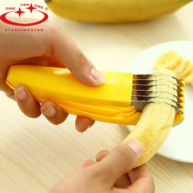 

1 pc Stainless Steel Banana Cutter Fruit Vegetable Sausage Slicer Salad Sundaes Tools Cooking Tools Kitchen Accessories Gadgets