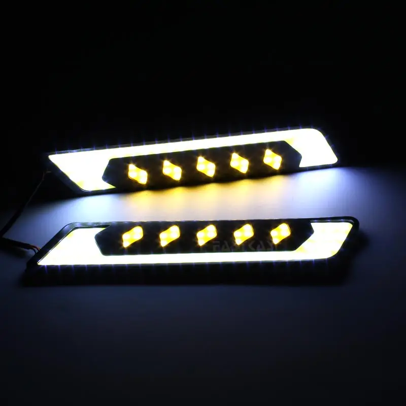 

Daytime running Light Car Styling LED DRL Light Fog Lamp With White Turning Signal Flexible DRL Kit Day Light Cars Running Light