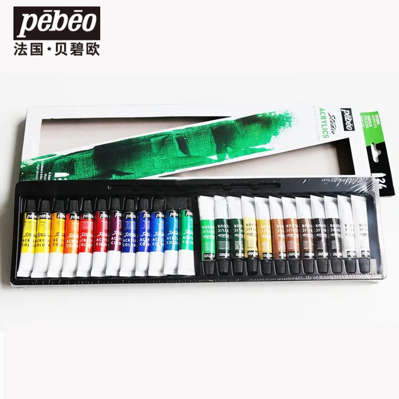 Free shipping French Pebeo 18 color 12 ml profession acrylic painting pigments set